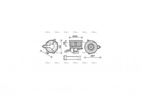 Вентилятор отопителя салона PSA Berlingo Partner 1.6HDI 1,9D 2,0D I AC- AVA COOLING CN8511