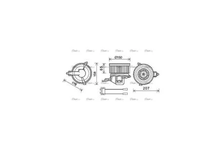 Вентилятор обігрівача салону PSA Berlingo Partner 1.6HDI 1,9D 2,0D I AC- AVA AVA COOLING CN8511