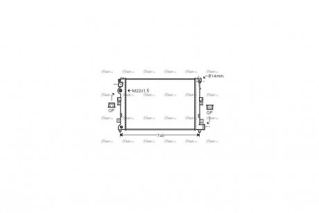 Радіатор охолодження Peugeot /Citroën Jumpy Expert / Fiat Scudo 1,6i 2,0i 1,9-2,0 HDI 98> MT AC+ AVA COOLING CNA2089