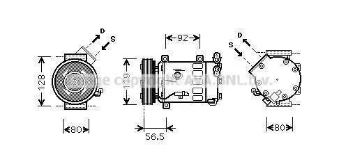 Компресор кондиціонера Citroen/Peugeot (08-) 1.6HDi, 2.0i (CNAK242) AVA AVA COOLING 'CNAK242 (фото 1)
