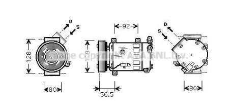 Компресор кондиціонера Citroen/Peugeot (08-) 1.6HDi, 2.0i AVA AVA COOLING 'CNAK242