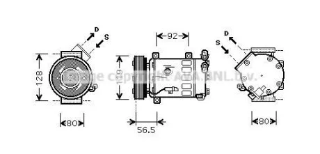 Компресор кондиціонера Citroen/Peugeot (08-) 1.6HDi, 2.0i (CNAK242) AVA AVA COOLING 'CNAK242