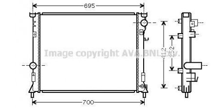 Радиатор охлаждения двигателя Chrysler 300C (05-, 11-) MT/AT AVA AVA COOLING 'CR2097