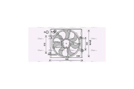 Вентилятор радиатора охлаждения двигателя Nissan Qashqai II (13-), X-Trail (14-) (DN7536) AVA AVA COOLING 'DN7536