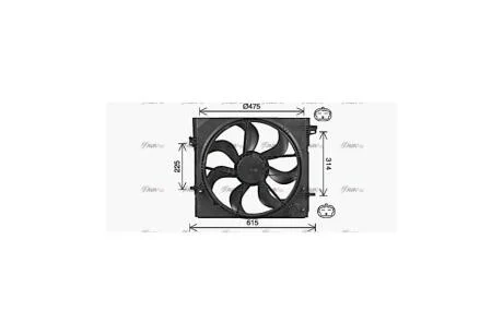 Вентилятор радиатора охлаждения двигателя Nissan Qashqai II Renault Kadjar I AC+/- (DN7540) AVA AVA COOLING 'DN7540