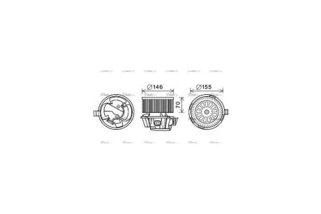 Вентилятор отопителя салона Nissan Micra (02-10) (DN8384) AVA AVA COOLING 'DN8384