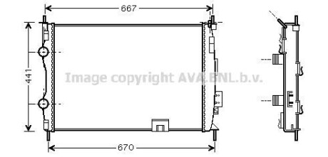 Радиатор охлаждения двигателя Nissan Qashqai (07-14) 1,6i 2,0i CVT AVA AVA COOLING 'DNA2280