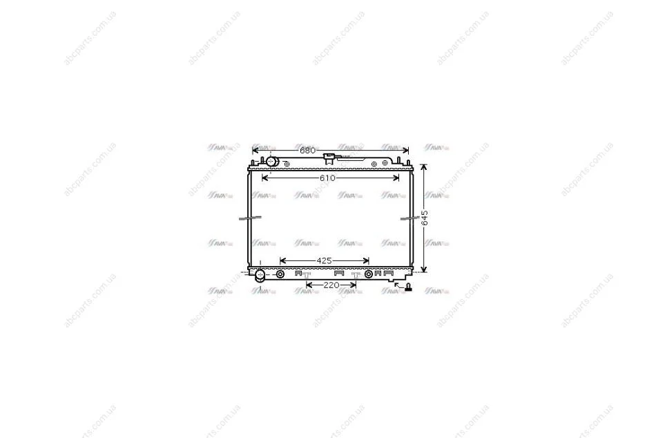 Радиатор охлаждения двигателя Nissan Pathfinder Navarra (06-) 2,5d AT (DNA2297) AVA AVA COOLING 'DNA2297 (фото 1)