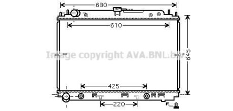 Радиатор охлаждения двигателя Nissan Pathfinder Navarra (06-) 2,5d AT AVA AVA COOLING 'DNA2297