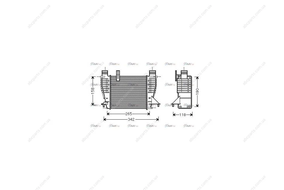 Інтеркулер Renault Clio (06-), Modus (05-)/Nissan Note (04-), Juke (11-) 1.2i, 1.5 dCi (DNA4356) AVA AVA COOLING 'DNA4356 (фото 1)