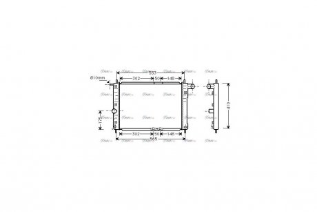Радиатор охлаждения двигателя (без А/С) Daewoo Lanos / Sens MT AVA COOLING DW2039