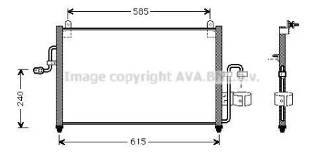 Радіатор кондиціонера Daewoo Nubira (97-) (DW5011) AVA AVA COOLING 'DW5011