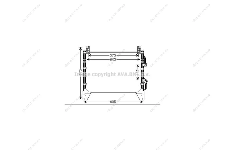 Радіатор кондиціонера SsangYong Rexton (02-) 2.7 XDi (DW5142) AVA AVA COOLING 'DW5142 (фото 1)