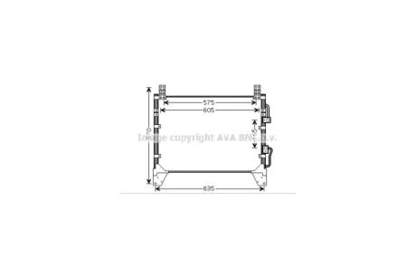Радіатор кондиціонера SsangYong Rexton (02-) 2.7 XDi (DW5142) AVA AVA COOLING 'DW5142