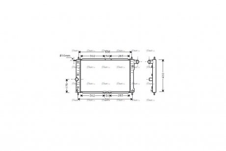 Радиатор охлаждения двигателя (с А/С) Daewoo Lanos 1,5i 97> MT AVA COOLING DWA2014