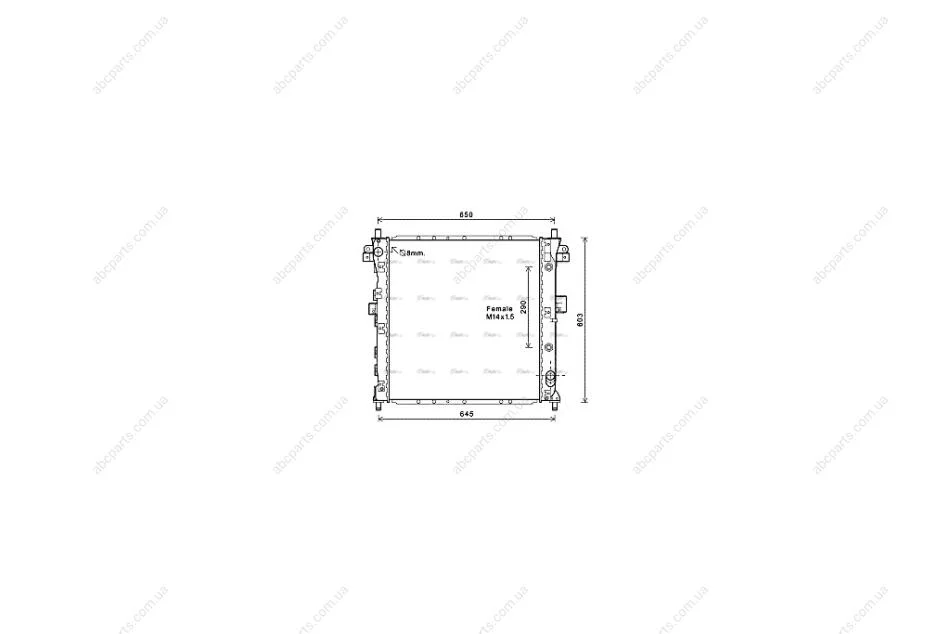 Радиатор охлаждения двигателя SsangYong Kyron 2,0d 2,7d AT 05> AVA AVA COOLING DWA2105 (фото 1)