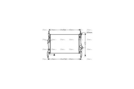 Радиатор охлаждения двигателя Ford Tranzit (06-) 2,2d 2,4d MT (FD2404) AVA AVA COOLING 'FD2404