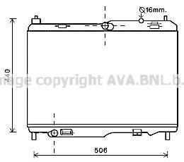 Радіатор охолодження двигуна Ford B-Max (12-), Ecosport (12-), Fiesta (02-), Transit Courier (14-) 1.4, 1.5, 1.6 TDCi AVA AVA COOLING 'FD2442