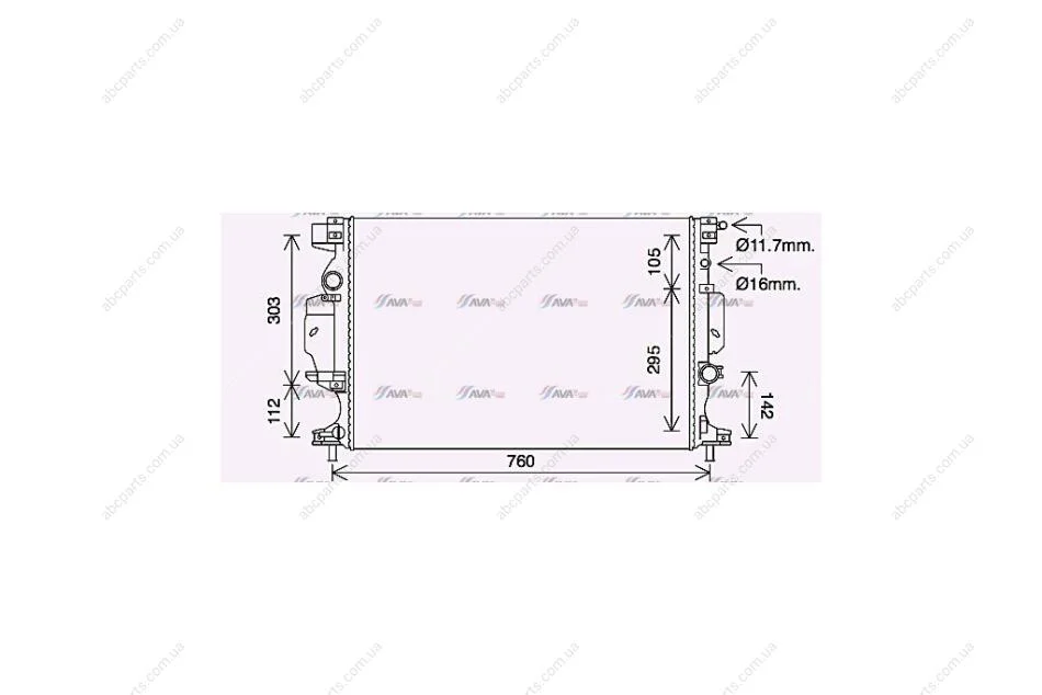 Радіатор охолодження двигуна Ford Mondeo V (14-) 6AT (FD2642) AVA AVA COOLING 'FD2642 (фото 1)