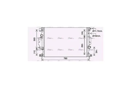 Радиатор охлаждения двигателя Ford Mondeo V (14-) 6AT (FD2642) AVA AVA COOLING 'FD2642