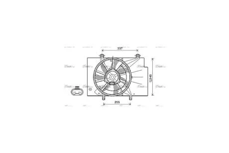 Вентилятор радіатора охолодження двигуна Ford Fiesta 1,25i 1,4i 1,6i 1,6ti AC+ 1,5d 1,6d AC- 08>15 (FD7582) AVA AVA COOLING 'FD7582
