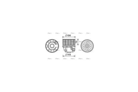 Вентилятор отопителя салона Ford Focus (04-12), C-MAX (07-10) (FD8612) AVA AVA COOLING 'FD8612