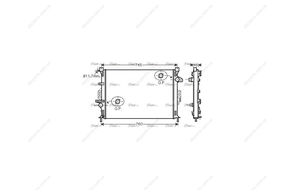 Радіатор охолодження двигуна Ford Focus (11-), Mondeo (07-), Kuga (08-)/Volvo S60 (10-), S80 (08-), V70 (08-) (FDA2421) AVA AVA COOLING 'FDA2421 (фото 1)