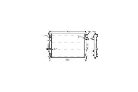 Радіатор охолодження двигуна Ford Mondeo 2,0i 10>14, 2,0-2,2TDCI 10>14, Focus, C-Max 2,0TDCI 11> AVA AVA COOLING FDA2425