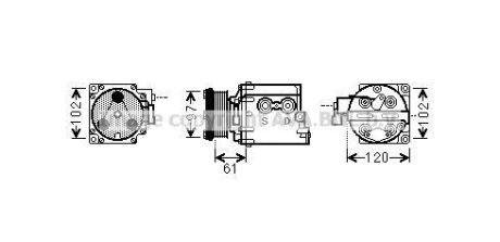 Компресор кондиціонера Transit Connect, Tourneo Connect (02-) 1.8TDCi AVA AVA COOLING 'FDAK436