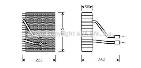 Випарник кондиціонера Ford Fiesta, Fusion (01-) AVA AVA COOLING 'FDV330