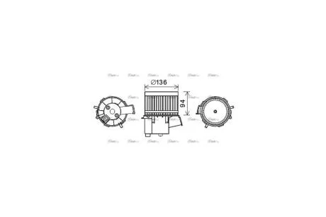 Вентилятор отопителя салона Fiat 500 (08-)/Ford KA (08-16) (FT8448) AVA AVA COOLING 'FT8448