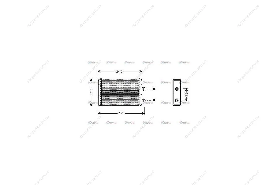 Радіатор обігрівача салону Fiat Doblo I 01>10 MT AVA AVA COOLING FTA6220 (фото 1)