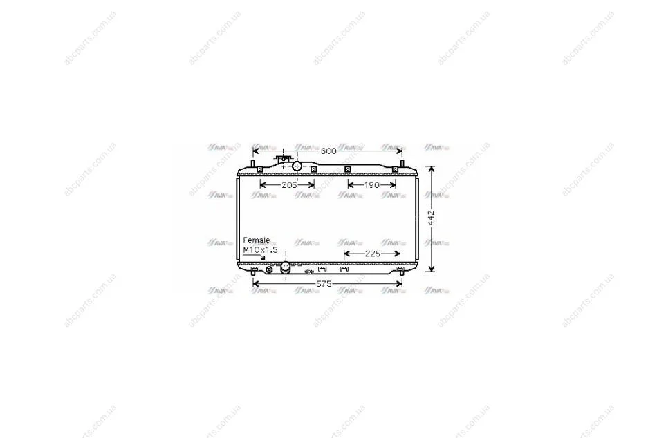 Радіатор охолодження двигуна Honda Civic (05-12) 1,8i MT (HD2189) AVA AVA COOLING 'HD2189 (фото 1)