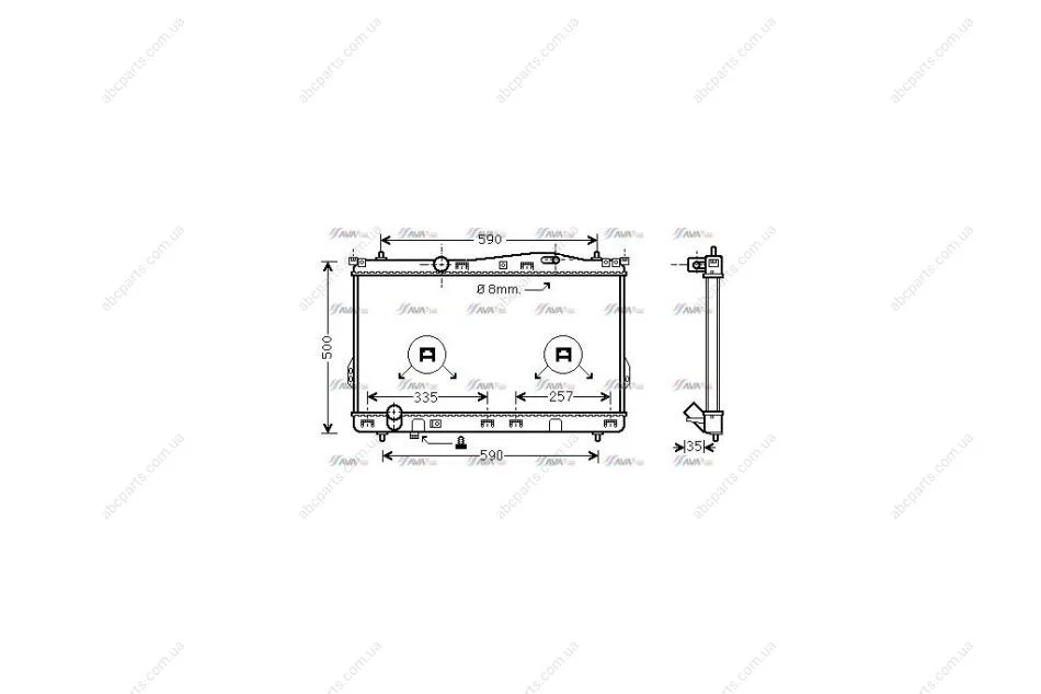 Радіатор охолодження двигуна Hyundai Trajet (01-07) MT (HY2077) AVA AVA COOLING 'HY2077 (фото 1)
