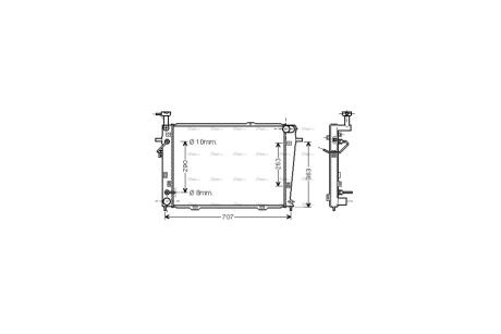 Радиатор охлаждения двигателя Hyundai Tucson 2,0i 2,7i AT (Doowon ver.) man AC AVA AVA COOLING HY2127