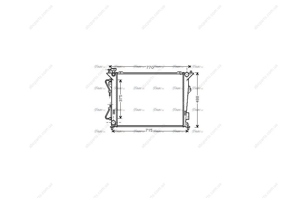 Радіатор охолодження двигуна Hyundai Sonata Kia Magentis 2,0i 2,4i 05> AT, Grandeur 06> AVA AVA COOLING HY2172 (фото 1)