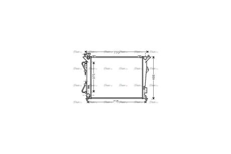 Радіатор охолодження двигуна Hyundai Sonata Kia Magentis 2,0i 2,4i 05> AT, Grandeur 06> AVA AVA COOLING HY2172