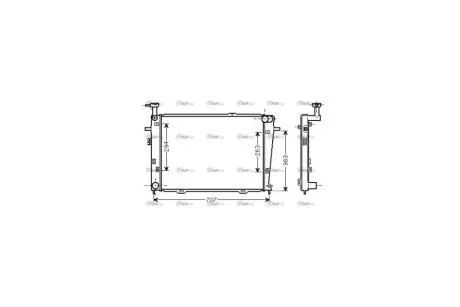 Радиатор охлаждения двигателя Hyundai Tucson (04-10) 2.0i MT (HY2210) AVA AVA COOLING 'HY2210