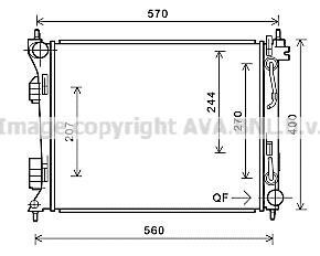 Радиатор охлаждения двигателя Hyundai Accent (11-17) 1.6 CRDi AT AVA AVA COOLING 'HY2270