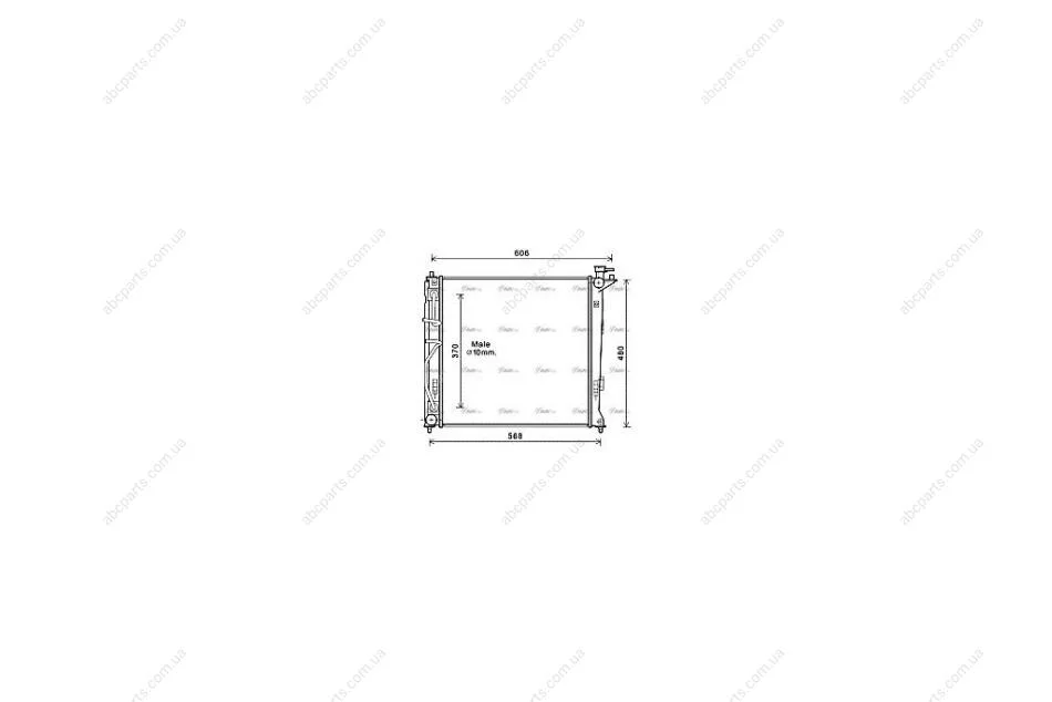 Радіатор охолодження двигуна Kia Sportage (10-), Hyundai iX35 (10-) 2,0d AT (Halla type) (HY2282) AVA AVA COOLING 'HY2282 (фото 1)