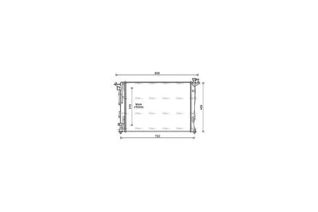 Радіатор охолодження двигуна Hyundai iX35 (10-) 2.0i 2,0GDI AT (HY2283) AVA AVA COOLING 'HY2283