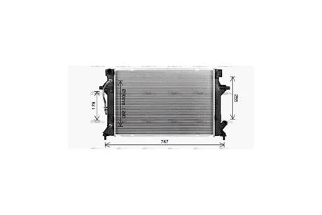 Радиатор охлаждения двигателя Hyundai Elantra (16-) 1,6i 2,0i AT (HY2596) AVA AVA COOLING 'HY2596