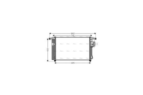 Радіатор кондиціонера Hyundai Santa Fe II 2,2d 2,7i 06> AVA AVA COOLING HY5176D