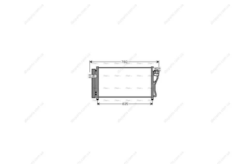 Радіатор кондиціонера Hyundai Accent 1,4-1,6i 05>10 AVA AVA COOLING HY5178D (фото 1)