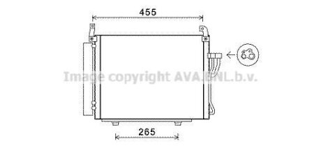 Радіатор кондиціонера Hyundai i10 (07-) AVA AVA COOLING 'HY5245D