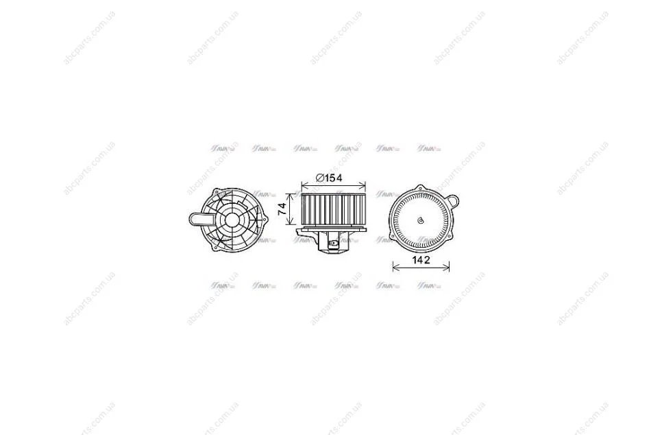Вентилятор обігрівача салону Hyundai Santa Fe II (06-), iX55 (09-), Veracruz (09-) (HY8348) AVA AVA COOLING 'HY8348 (фото 1)