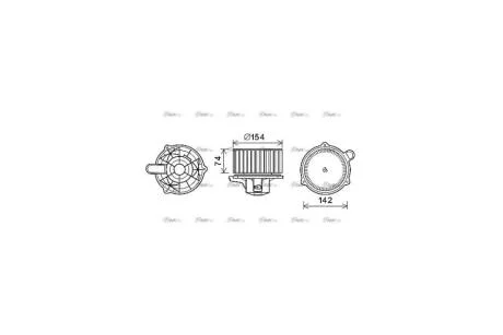 Вентилятор обігрівача салону Hyundai Santa Fe II (06-), iX55 (09-), Veracruz (09-) (HY8348) AVA AVA COOLING 'HY8348