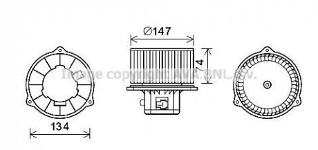 Вентилятор отопителя салона Hyundai Santa Fe 2.0i 2.4i 2.7i (00-) AVA AVA COOLING 'HY8354