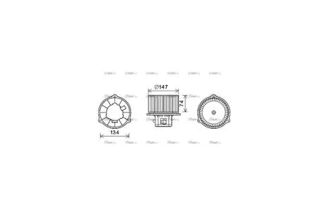 Вентилятор обігрівача салону Hyundai Santa Fe 2.0i 2.4i 2.7i (00-) (HY8354) AVA AVA COOLING 'HY8354