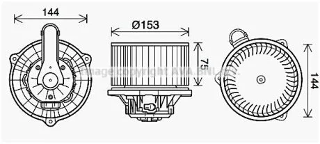 Вентилятор обігрівача Hyundai Elantra (10-), i30 (11-)/KIA Ceed (12-), Cerato (12-) (HY8450) AVA AVA COOLING 'HY8450